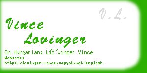 vince lovinger business card